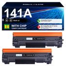 Cartucho de toner HALLOLUX 141A preto com chip, kit com 2 unidades