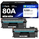 Cartucho de toner JCTONER 80A CF280A preto, kit com 2 unidades e chip