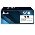 Cartucho de toner Matoburr CF258X 58X preto, pacote com 2 unidades