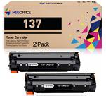 Cartucho de toner MEGOFFICE compatível com Canon 137 Black, pacote com 2
