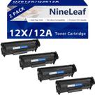 Cartucho de toner NineLeaf compatível com 4 pacotes Q2612X/12X/2612/12 preto de alto rendimento para Laserjet 1018, Laserjet 1020, Laserjet 1022, Laserjet 3050 All-in-One