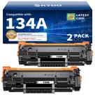 Cartucho de toner Skydo 134A preto, pacote com 2 unidades e chip
