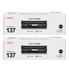 Cartucho de toner Wiseta compatível com Canon CRG137 Black, pacote com 2