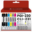Cartuchos de tinta ALLWORK PGI-230 CLI-231, pacote com 6 cartuchos para Canon