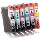 Cartuchos de tinta Canon BCI-6 genuínos, pacote multicolorido de seis cores