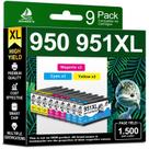 Cartuchos de Tinta Compatíveis DOUBLE D 951XL para HP 951XL uso com HP OfficeJet Pro 251dw 276dw 8100 8600 8610 8620 8615 8625 8630 Série (3 Ciano, 3 Magenta, 3 Amarelo, Pacote com 9)