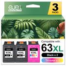 Cartuchos de tinta ejet 63XL pretos e coloridos para HP 3830 4650 5255