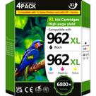 Cartuchos de tinta Fightink 962XL 962 compatíveis com HP 962XL, kit com 4 unidades