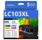 Cartuchos de tinta Lumooe LC103XL, pacote com 5 unidades, alto rendimento