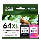 Cartuchos de Tinta NOINK 64XL Preto e Colorido Kit Combo