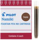 Cartuchos de tinta para caneta-tinteiro PILOT Namiki IC50 Sepia, pacote com 6