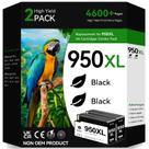 Cartuchos de Tinta Preta 950XL Compatíveis, 2 Unidades, Alto Rendimento