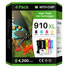 Cartuchos de tinta Skydo 910XL kit com 4 unidades preto, ciano, magenta e amarelo