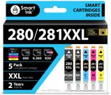 Cartuchos de tinta Smart Ink compatíveis com Canon 281 280 (pacote com 5)
