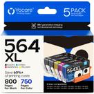 Cartuchos de tinta Yocare 564XL de alto rendimento (pacote com 5) para HP 564
