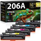 Cartuchos de toner Smart Ink 206A de substituição para HP 206A, pacote com 4