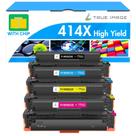 Cartuchos de toner TRUE IMAGE 414X, pacote com 4, alto rendimento para HP