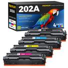 Cartuchos de toner XemaX 202A, kit com 4 unidades, compatíveis com HP