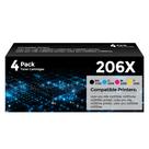 Cartuchos de toner YQSLPBM 206X, pacote com 4 unidades, alto rendimento Cartuchos de toner YQSLPBM 206X, pacote com 4 unidades, alto rendimento