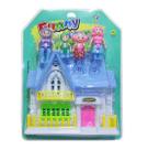 Casa Casinha com Bonecos Funny Home 5 Peças