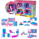 Casa Completa Casinha Sala Quarto Cozinha Banheiro C/ Boneca