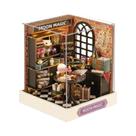 Casa De Bonecas De Madeira Aconchegante De Natal Com Móveis E Luzes LED, Kit De Modelo Miniatura DIY