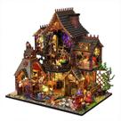 Casa de Bonecas de Madeira DIY AZRACDEBRO Floresta Mágica com LED Casa de Bonecas de Madeira DIY AZRACDEBRO Floresta Mágica com LED
