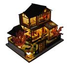 Casa de bonecas DIY TOPBSFARNY Villa japonesa em miniatura de madeira