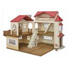 Casa de campo Dollhouse Calico Critters Red Roof com sótão secreto
