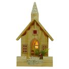Casa Decorativa de Natal Com Led Bege e Champanhe 35x5cm