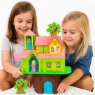 Casa na Árvore Infantil Casinha de Boneca Colorida com 6 Espaço Interativo e 2 Andares