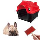 Casa P/ Cachorro Porte Médio N2 + Rasqueadeira Cabo Madeira