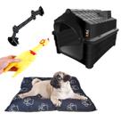 Casa P/ Cães N2 Preto + Cama Pet Preto + Mordedor e Corda Casa P/ Cães N2 Preto + Cama Pet Preto + Mordedor e Corda