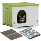Casa para Gato TSEHOOHOO - Plástica, Empilhável e Isolada (Verde) Casa para Gato TSEHOOHOO - Plástica, Empilhável e Isolada (Verde)