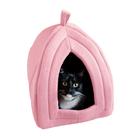Casa para Gatos con Cama Interior y Cojín de Espuma Removible PETMAKER Rosa
