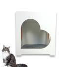 Casa para Gatos Coração REFORÇADO em MDF 15mm Resistente Nicho de Chão Toca c/ Carpete Andiderrapante