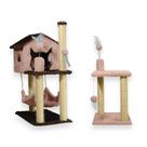 Casa Para Gatos Dois Andares Rede E Brinquedos Plataforma 2 Andares Poste Sisal Casa Para Gatos Dois Andares Rede E Brinquedos Plataforma 2 Andares Poste Sisal