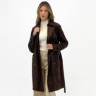 Casaco Alpelo Trench Coat em Suede com Cinto Feminino Casaco Alpelo Trench Coat em Suede com Cinto Feminino