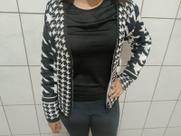 Casaco Bicolor sem botão Feminino Tricot Amorelie