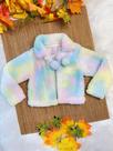 Casaco Bolero Infantil Colorido de Lã Teddy Forrado para Inverno