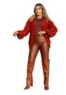 Casaco Cardigan Feminina De Tricot Manga Bufantes R126