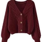 Casaco Cardigan Feminino de Inverno - Modelo Vintage Solto e Casual
