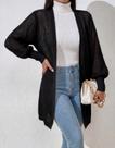 Casaco Cardigan Manga Longa Bufante Tricot Inverno Feminino Casaco Cardigan Manga Longa Bufante Tricot Inverno Feminino