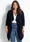 Casaco Cardigan Plus Size Trico Longo Elegante Confortável cor:pretotamanho:XLG