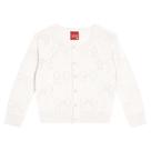 Casaco Casaqueto Cardigan Bebê Menina Tricô Rosa Off White