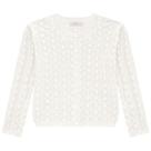 Casaco Casaqueto Cardigan Infantil Menina Tricô Off White