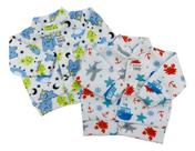 Casaco Casaquinho 2 Peças Soft Botões Estampado Masculino