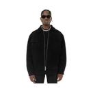 Casaco Casual Oversize Masculino Em Suede Grosso Com Zíper E Bolsos, Estilo High Street, Corta-Vento