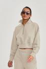 Casaco Cropped com Ziper Cajubrasil Off White