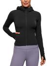 Casaco CRZ YOGA Butterluxe com Zíper Completo Slim Fit com Capuz Preto G